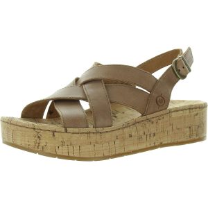 Sandalen – mit Riemen, Leder, Plateau