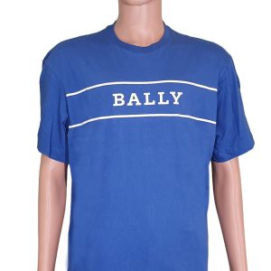 Bally Herren-T-Shirt – 6240604, Blau, Baumwolle, bedruckt, Logo, 7706229375036