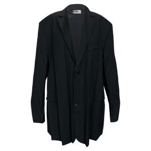 Balenciaga Einreihiger Blazer – Taschen, Schwarz, Polyester, 7833240928316