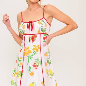 Kleid – Herzmotiv, Gold, gewebt, Mini