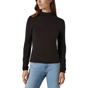 Pullover – unifarben, gestrickt, Trichterkragen