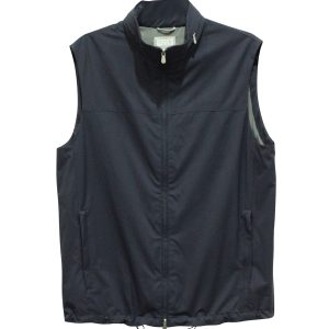 Brunello Cucinelli Weste – mit Reißverschluss, Marineblau, Blau, Nylon, 7703683366972