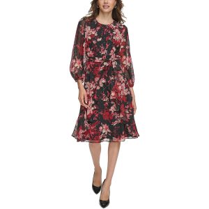 Kleid – Kurzgrößen, Blumenmuster, Sommer, Midi