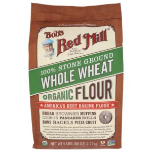 Bob's Red Mill – Mehl – Vollkornweizen – Bio – 5 lb – Packung – 8