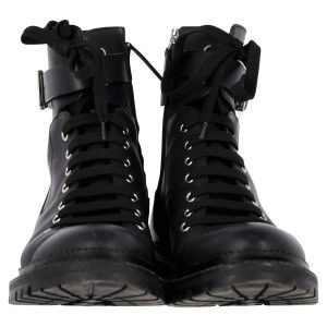 Boss – mit Schnalle – Schnürstiefel – Schwarz – Leder