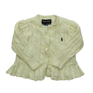 Ralph Lauren Mädchen-Strickjacke – Elfenbein, 7805837279292