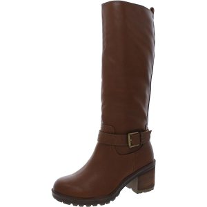 Kunstleder – mit Stickerei – kniehohe Stiefel