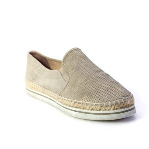 Jimmy Choo Damen-Espadrilles – Veloursleder, runde Schuhspitze, zum Hineinschlüpfen, Ballerinas, Grau