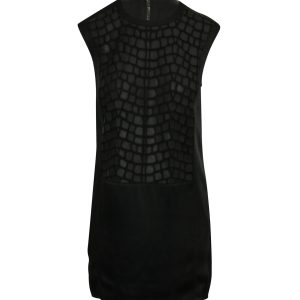 Helmut Lang Kleid – geprägt, Mini, Schwarz, Polyester, 7764870430780