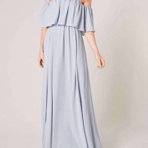 Baby-Kleid – schulterfrei, Chiffon, Blau