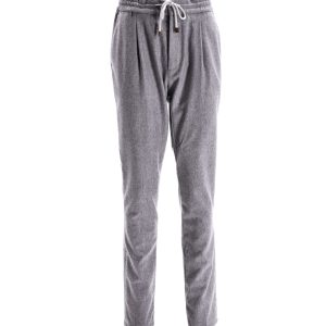 Brunello Cucinelli Hose – Kordelzug, Grau, Baumwolle, 7748769841212