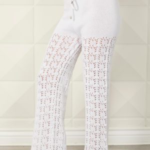 Hose – gehäkelt, gestrickt, Weiß