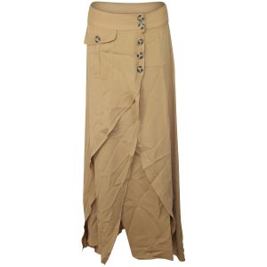 Self-Portrait Rock – asymmetrisch, Midi, Beige, Viskose, 7765001338940