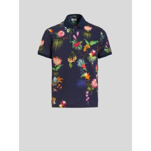Poloshirt – Blumenmuster, Jersey
