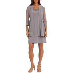 Kleid – zweiteilig, verziert, gerüscht, Jacke
