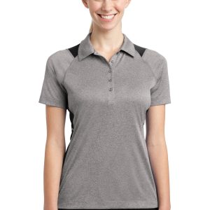 Sport-Tek Damen-Poloshirt – meliert, Colorblock, Contender, LST665
