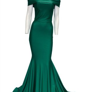 klassisch – schulterfrei – Abendkleid – Grün