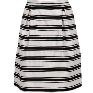Michael Kors Rock – Streifenmuster, Weiß, Seide, 7748785471548