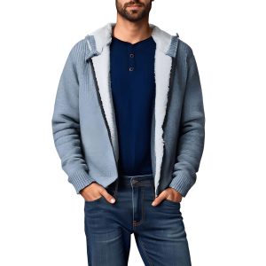 Kapuzenpullover – Kunstfell, gefüttert, Reißverschluss
