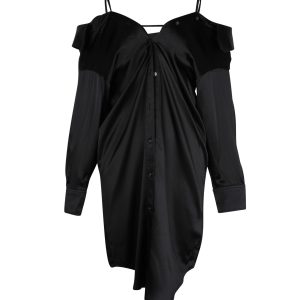 Alexander Wang Hemdkleid – schulterfrei, Schwarz, Seide, 7703687135292