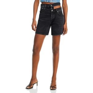hoher Bund – knielang – Jeansshorts