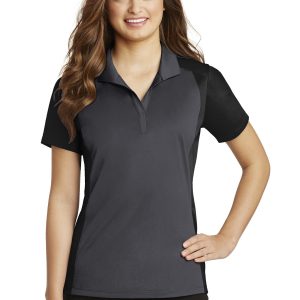 Sport-Tek Damen-Poloshirt – Colorblock, Mikropiqué, Sport-Wick, LST652