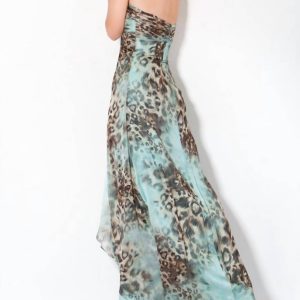trägerlos – Abendkleid – Blau – Türkis – Braun – Hellbraun