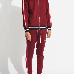 Herren-Set aus Jacke und Jogginghose – Reißverschluss, Bordeauxrot, 7733768093756