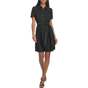 plissiert – Spitzenbesatz – Minikleid
