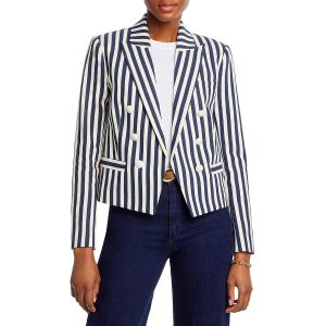 Zweireihiger Blazer – Streifenmuster, verkürzt