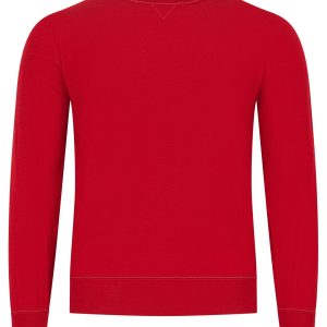 Brunello Cucinelli Herren-Pullover – leicht, Kaschmir, Rot, Rundhalsausschnitt