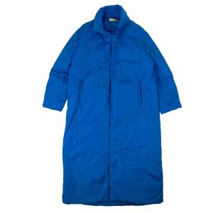 Damen-Mantel – Blau, lang, gesteppt