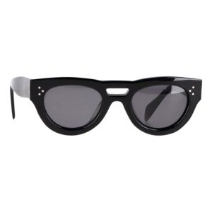 Celine Sonnenbrille – Katzenaugenform, Schwarz, Kunststoff