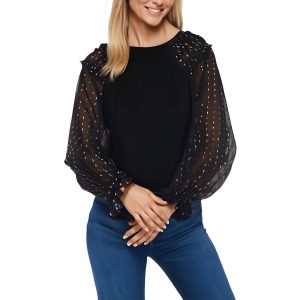 Top – zum Überziehen, Metallic-Optik