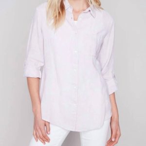 Hemd – Leinen, mit Knopfleiste, Lavendel, 7803931066428