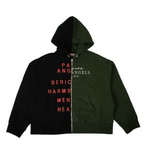 Herren-Kapuzenpullover – Schwarz, Grün, zweifarbig, Logo