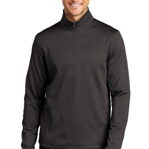 Port Authority Herren-Fleecepullover – Diamond Heather, meliert, 1/4-Reißverschluss, F248