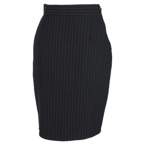 Moschino – Streifenmuster – Bleistiftrock – Schwarz – Wolle – 7748704665660