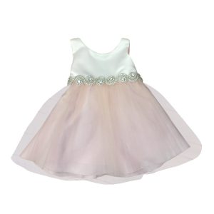 Baby – Mädchen – Altrosa – Satin – Tüll – mit Strass – Blumenmädchenkleid – 6 – 24M