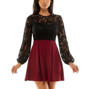 Juniorgrößen – mit Spitze – Colorblock – Cocktail- und Partykleid