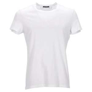 Balmain T-Shirt – Rundhalsausschnitt, Weiß, Baumwolle, 7748671406140