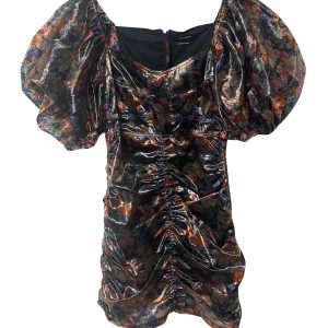 Isabel Marant Kleid – Puffärmel, Mehrfarbig, Polyester, 7766497722428