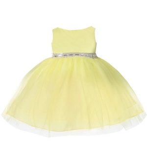 Baby – Mädchen – Gelb – mit Strass – Tüll – Blumenmädchenkleid – 6 – 24M