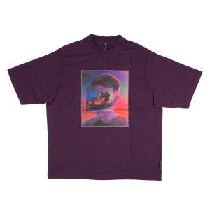 T-Shirt – Lila, Mehrfarbig, Grafikmotiv