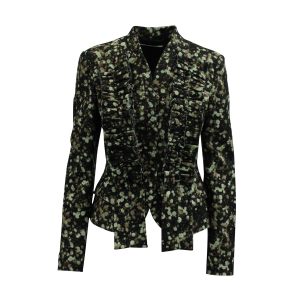 Givenchy Jacke – gerüscht, Blazer, Blumenmuster, bedruckt, Wolle, 7703685300284