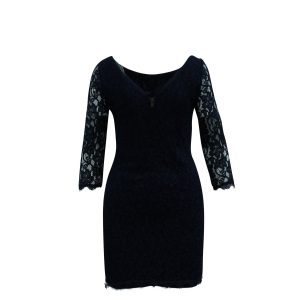 Diane Von Furstenberg Kleid – mit Spitze, Marineblau, Viskose, 7833176735804