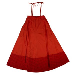 Fendi Kleid – Blumenmuster, mit Stickerei, ärmellos, Orange
