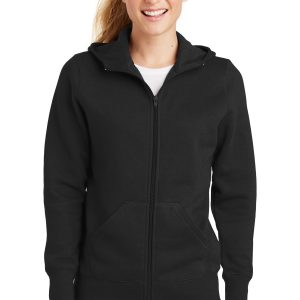 Sport-Tek – Damen – durchgehender Reißverschluss – mit Kapuze – Fleecejacke