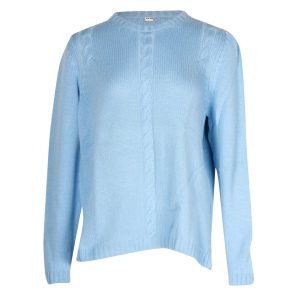Miu Miu Pullover – Zopfstrick, Blau, Kaschmir, 7703677632572
