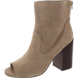 Stiefel – Reißverschluss, Velourslederimitat, wadenlang
